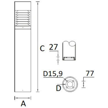 Светильник светодиодный ДТУ TERES LED 30 black 36Вт 3000K IP66 | 1583000050 | Световые Технологии