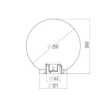 Светильник садово-парковый НТУ 01-60-253 , шар золотистый D-250 mm | Б0048057 | ЭРА