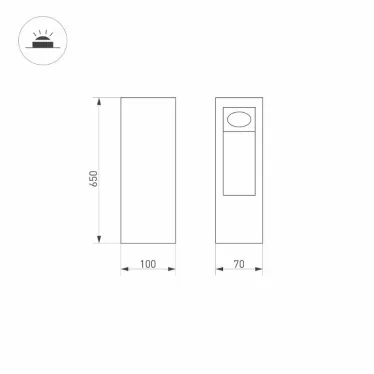 Светильник LGD-MARK-BOLL-H650-7W Warm3000 (GR, 60 deg, 230V) (Arlight, IP54 Металл, 3 года) | 029965 | Arlight