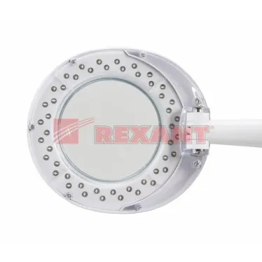 Лупа настольная 3D+12D с подсветкой 48 LED, белая | 31-0245 | REXANT