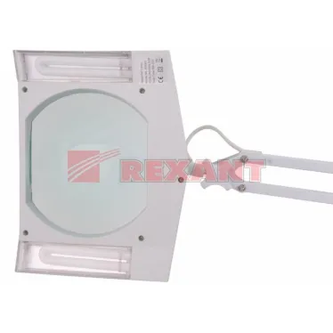 Лупа на струбцине , квадратная, 3D, с подсветкой, белая | 31-0101 | REXANT