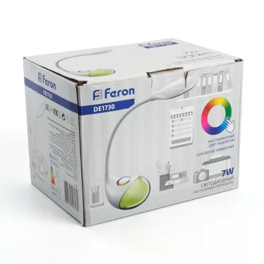 Светильник настольный 7W, 6000-6500K, 100-240V, белый, DE1730 | 41553 | FERON