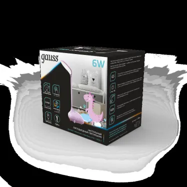 Светильник настольный Qplus GTL701 6W 330lm 2700-6000K 5V Li-ion 1200mA розовый детский диммируемый LED 1/10/30 | GT7014 | Gauss