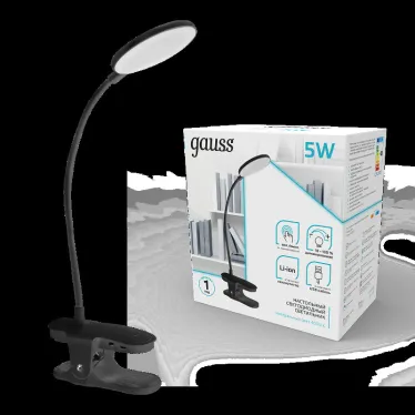 Светильник настольный GTL205 5W 330lm 4000K 5V Li-ion 1200mA черный диммируемый LED 1/25/50 | GT2052 | Gauss