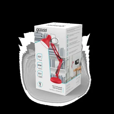 Светильник настольный GTL002 60W 220-240V E27 красный струбцина и основание 1/12 | GT0024 | Gauss