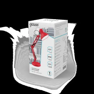 Светильник настольный GTL002 60W 220-240V E27 красный струбцина и основание 1/12 | GT0024 | Gauss