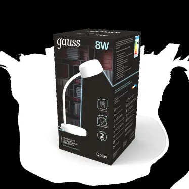 Светильник настольный Qplus GTL601 8W 600lm 4000K 170-265V белый диммируемый LED 1/8 | GT6011 | Gauss