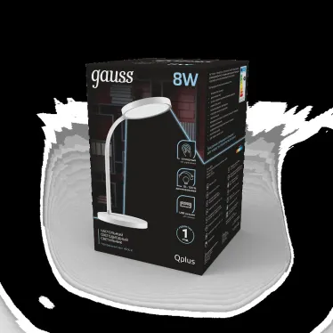Светильник настольный Qplus GTL503 8W 500lm 4000K 170-265V белый диммируемый USB LED 1/12 | GT5031 | Gauss
