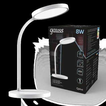 Светильник настольный Qplus GTL503 8W 500lm 4000K 170-265V белый диммируемый USB LED 1/12 | GT5031 | Gauss
