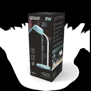 Светильник настольный Qplus GTL602 8W 600lm 4000K 170-265V бирюзовый диммируемый LED 1/8 | GT6023 | Gauss