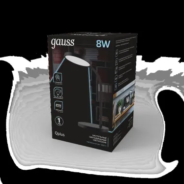 Светильник настольный Qplus GTL503 8W 500lm 4000K 170-265V черный диммируемый USB LED 1/12 | GT5032 | Gauss