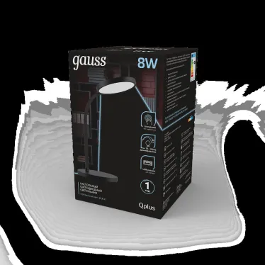 Светильник настольный Qplus GTL503 8W 500lm 4000K 170-265V черный диммируемый USB LED 1/12 | GT5032 | Gauss