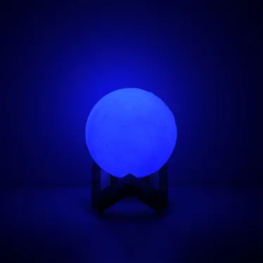 Светильник настольный NN002 3D Луна 1W RGB 5V Li-ion 450mA D10см белый c пультом LED 1/6/24 | NN002 | Gauss