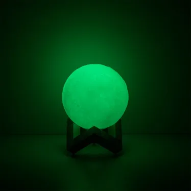 Светильник настольный NN002 3D Луна 1W RGB 5V Li-ion 450mA D10см белый c пультом LED 1/6/24 | NN002 | Gauss