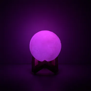 Светильник настольный NN002 3D Луна 1W RGB 5V Li-ion 450mA D10см белый c пультом LED 1/6/24 | NN002 | Gauss