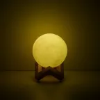Светильник настольный NN002 3D Луна 1W RGB 5V Li-ion 450mA D10см белый c пультом LED 1/6/24 | NN002 | Gauss