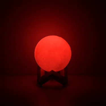Светильник настольный NN002 3D Луна 1W RGB 5V Li-ion 450mA D10см белый c пультом LED 1/6/24 | NN002 | Gauss