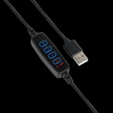Светильник кольцевой 15W 800lm 3000-6500K 5V USB IP20 300*23мм черный дим пульт е LED 1/20 | RL003 | Gauss