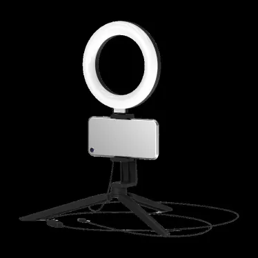 Светильник кольцевой 10W 600lm 3000-6500K 5V USB IP20 160*23мм черный дим, пульт LED 1/48 | RL001 | Gauss