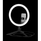 Светильник кольцевой 15W 800lm 3000-6500K 5V USB IP20 300*23мм черный дим пульт е LED 1/20 | RL003 | Gauss