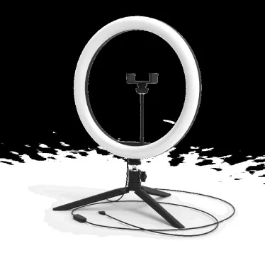 Светильник кольцевой 15W 800lm 3000-6500K 5V USB IP20 300*23мм черный дим пульт е LED 1/20 | RL003 | Gauss