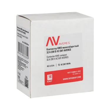 Контактор КМЭ 32А 400В АС EKF AVERES | ctr-s-32-00-400-av | EKF