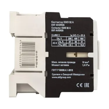 Контактор КМЭ 32А 400В АС EKF AVERES | ctr-s-32-00-400-av | EKF