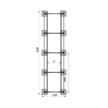Опорная конструкция для установки оборудования TECHNORAPTOR FOOT 1200х5000 тип 1
