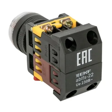 Кнопка ABLFS-22 с подсветкой красный NO+NC 230В EKF PROxima | ablfs-22-r | EKF