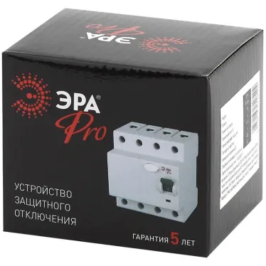 Выключатель дифференциальный (УЗО) ВД63 (электронное) 4Р 63А 30mA NO-902-135 ЭРА | Б0031956 | ЭРА
