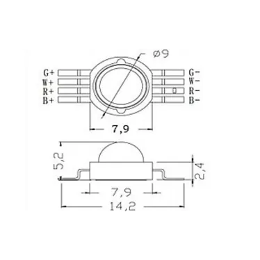 Мощный светодиод ARPL-4W-EPA-RGBW (350mA) | 020332 | Arlight