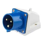Вилка 523 стационарная 2Р+РЕ 32А 220В IP44  | SQ0605-0014 | TDM