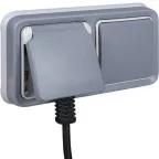 Plexo Серая Рамка 2-ая горизонтальная с суппортом для внутреннего монтажа IP55 | 069683 | Legrand