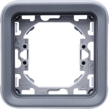 Plexo Серый Рамка 1-ая с суппортом для внутреннего монтажа IP55 | 069681 | Legrand