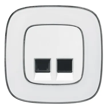 Valena Мех IN'MATIC Розетка 2-ая ТЛФ/комп RJ11/RJ45, Кат.6 UTP | 753032 | Legrand