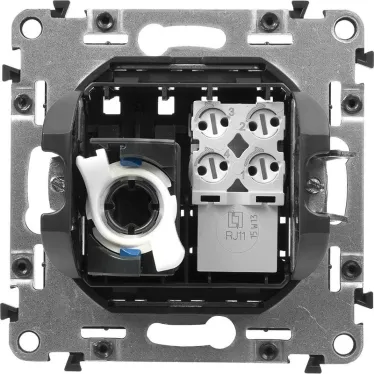 Valena Мех IN'MATIC Розетка 2-ая ТЛФ/комп RJ11/RJ45, Кат.6 UTP | 753032 | Legrand