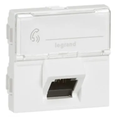 Mosaic RJ45 UTP 6a 2м угол 45° Белая | 076509 | Legrand
