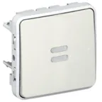 Plexo Белый Переключатель с индик. Лампами IP55 | 069612 | Legrand