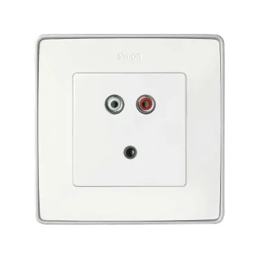 Simon 82 Накладка для коннектора мини-джек + 2RCA, S82, S82N, S82 Detail, белый | 8201092-030 | Simon