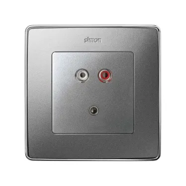 Simon 82 Накладка для коннектора мини-джек + 2RCA, S82 Detail, алюминий | 8201092-093 | Simon