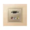Simon 82 Накладка для коннектора VGA HD15, "мама" + 3RCA, S82, S82N, S82, шампань | 8200092-034 | Simon