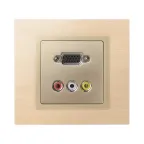 Simon 82 Накладка для коннектора VGA HD15, "мама" + 3RCA, S82, S82N, S82, шампань | 8200092-034 | Simon