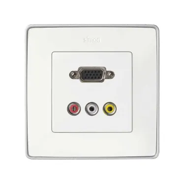 Simon 82 Накладка для коннектора VGA HD15, "мама" + 3RCA, S82, S82N, S82 Detail, белый | 8200092-030 | Simon
