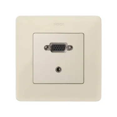Simon 82 Накладка для коннектора VGA HD15, "мама" + мини-джек 3,5 мм, S82, S82N, S82 Detail, слоновая кость | 8200091-031 | Simon