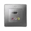 Simon 82 Накладка для коннектора VGA HD15, "мама" + 3RCA, S82 Detail, алюминий | 8200092-093 | Simon