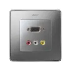 Simon 82 Накладка для коннектора VGA HD15, "мама" + 3RCA, S82 Detail, алюминий | 8200092-093 | Simon