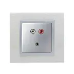 Simon 82 Накладка для коннектора мини-джек + 2RCA, S82, S82N, алюминий | 8201092-033 | Simon