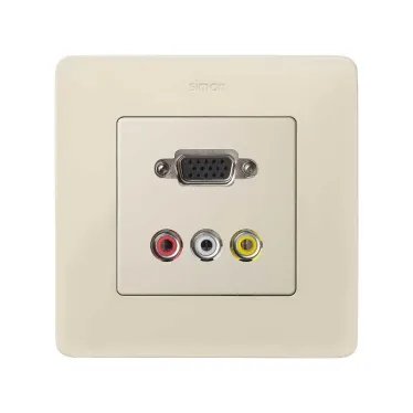 Simon 82 Накладка для коннектора VGA HD15, "мама" + 3RCA, S82, S82N, S82 Detail, слоновая кость | 8200092-031 | Simon