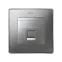Simon 82 Адаптер со шторками на 1 коннектор UTP (RJ45), FTP (RJ45), RJ12, AMP, S82 Detail алюминий | 82005-93 | Simon