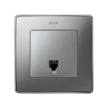 Simon 82 Накладка на телефонную розетку RJ-11, RJ-12, S82 Detail, алюминий | 82062-93 | Simon